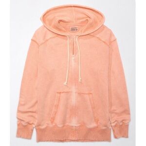 American Eagle oversized washed zip up hoodie